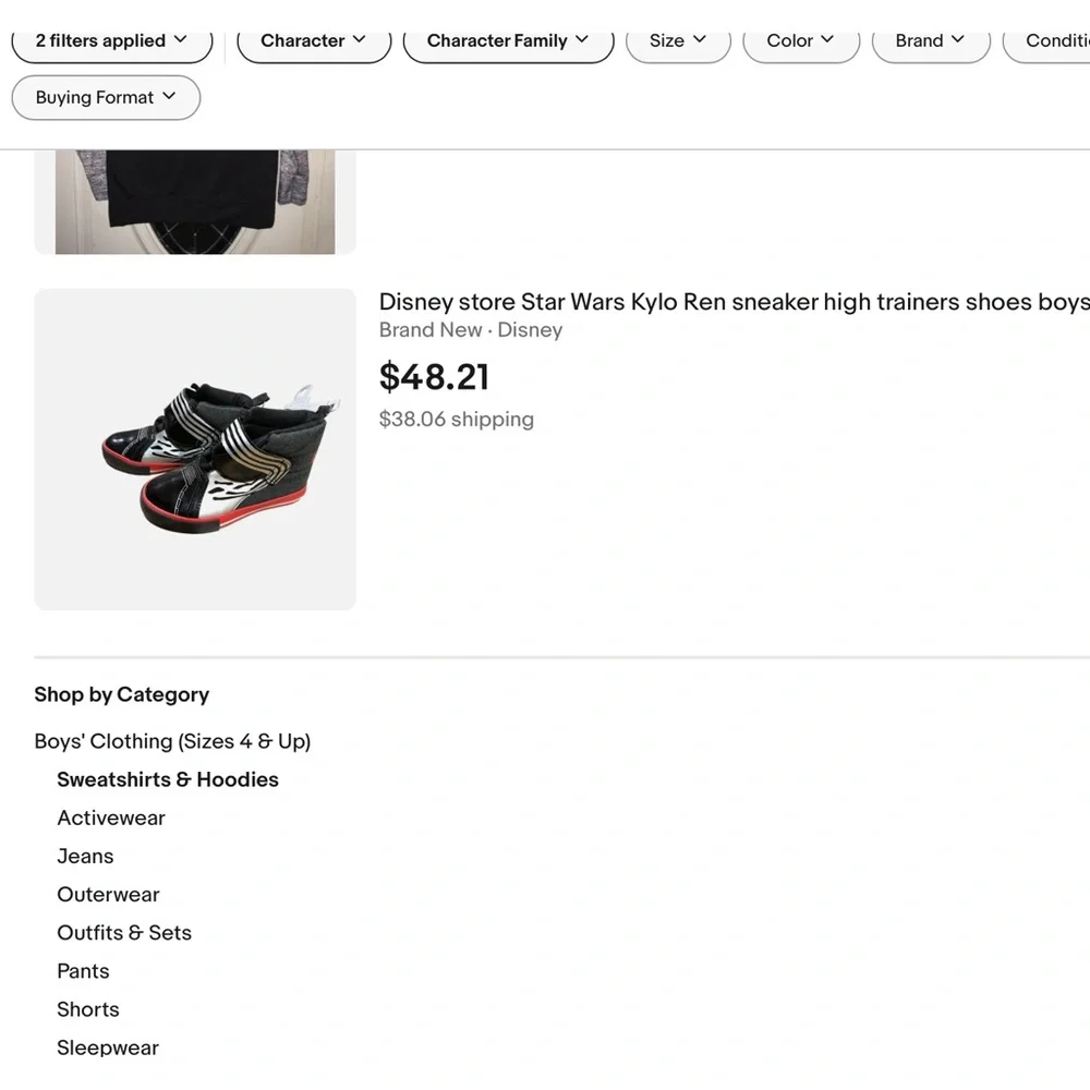 ‘Disney-Kylo Ren’ The Force Awakens Velcro-Strap Hi-Top Sneakers (#6) - Picture 8 of 8